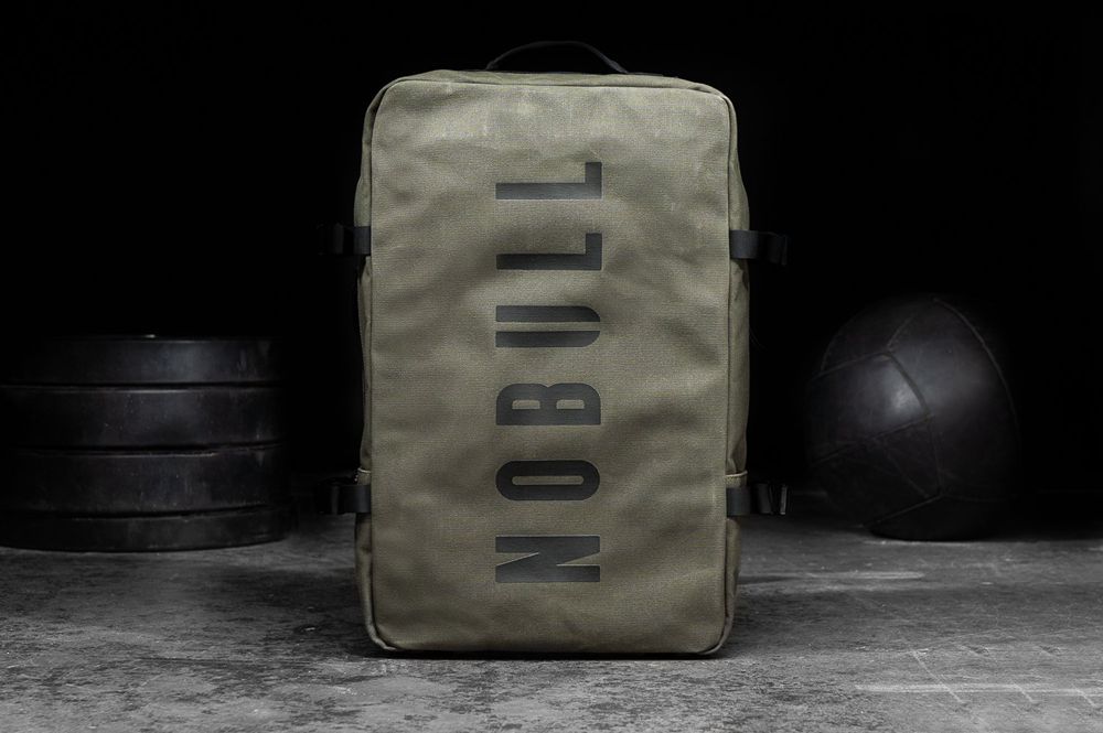 NOBULL Waxed Canvas Sırt Çantaları - Yeşil Ordu - Turkiye (DJA-328169)